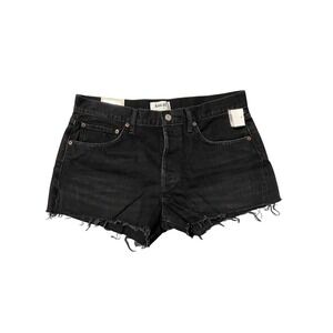 AGOLDE Parker Shorts Charcoal Black NWT High Rise Denim Cut Off Button Fly Sz 30